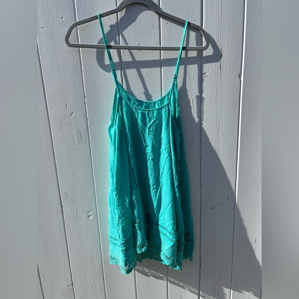 L’Space Spaghetti Strap Sundress Coverup Turquoise XSmall - Picture 4 of 6
